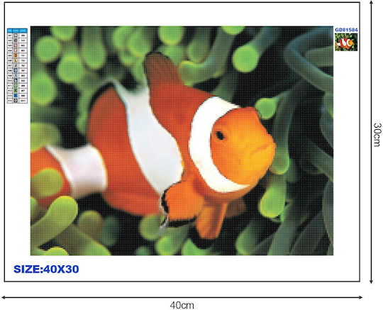 Diamond Mosaic - Tapestry Rila Crafts, 30x40cm, Nemo - Clown Fish