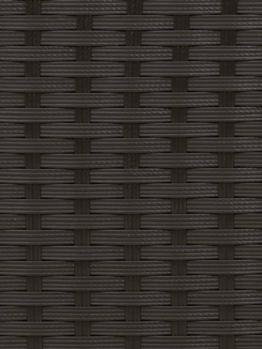 Sunbed Double Rattan with Cushion & Sunshade Black 110x201cm.