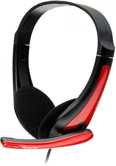 Headsets With Micr. Spacer, Wired, Red