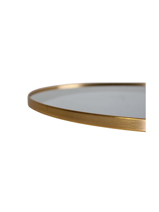 Koopman Wandspiegel mit Gold Metallisch Rahmen Durchmesser 50cm 1Stück