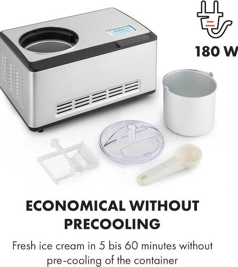 Klarstein Dolce Bacio TK49 Ice Cream Maker 2lt Silver