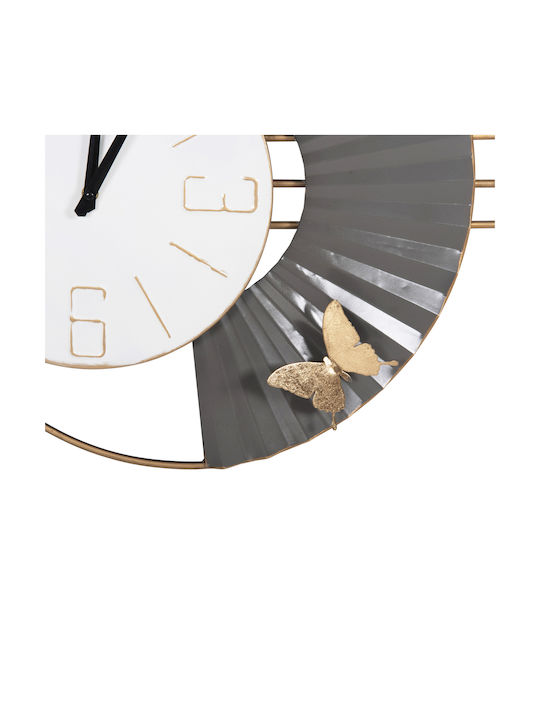 HomeMarkt Wall Clock Metallic White 116x7cm