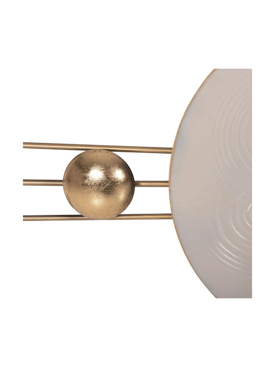 HomeMarkt Wall Clock Metallic White 116x7cm
