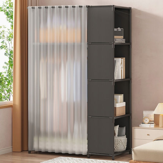 Doppeltür Kleiderschrank Schieben Schwarz 89x45x163cm