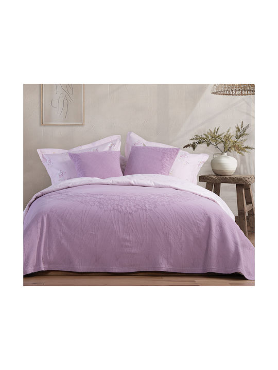 Nef-Nef Homeware Διακοσμητική Μαξιλαροθήκη Vendetta από 100% Βαμβάκι Mauve 50x50εκ.