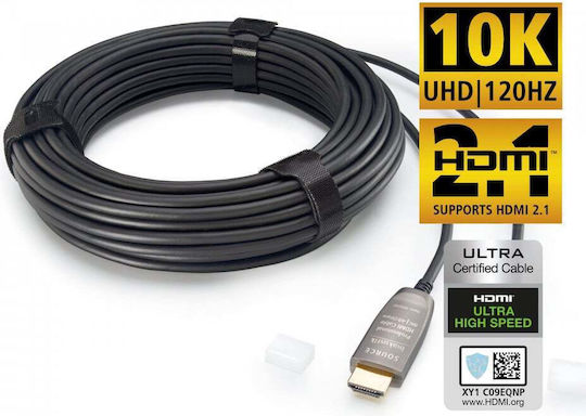 Inakustik Cabluri HDMI 2.1 Ultra High Speed 48Gbps 4K 120Hz HDR VRR HDMI de Sex Masculin - HDMI de Sex Masculin 15m Negru