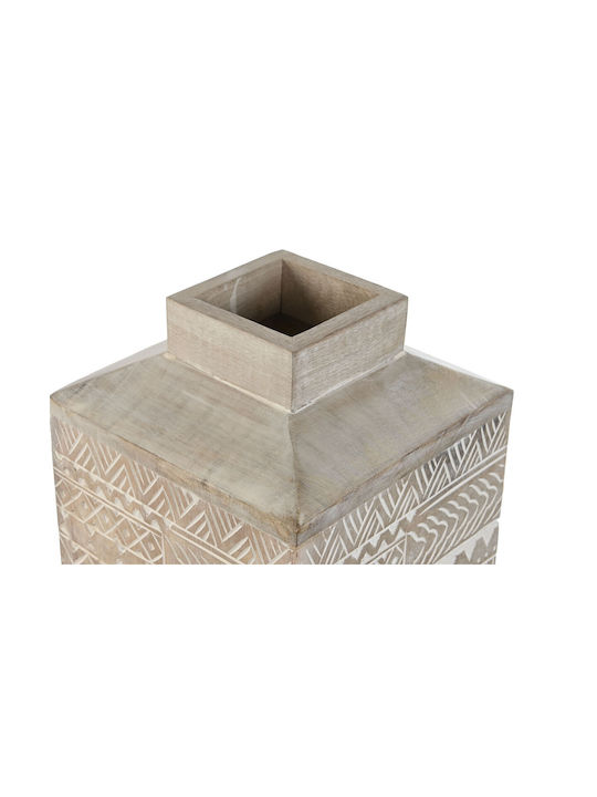 Vase Home Esprit White Natural Mango Wood Colonial 18 X 18 X 30,5 Cm