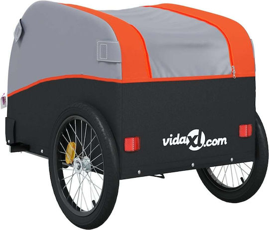 Vidaxl Anhänger Fahrradzubehör Schwarz Orange 30 Kilo Eisen