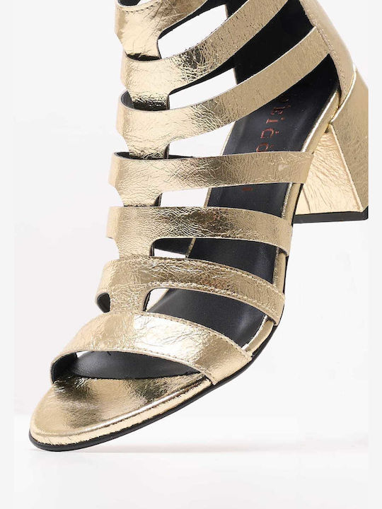 Dei Colli Leather Women's Sandals Gold