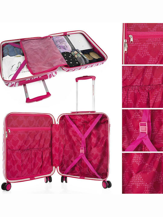 Agatha Ruiz De La Prada Kinder Kabinen Hart Fuchsie mit 4 Räder Höhe 55cm