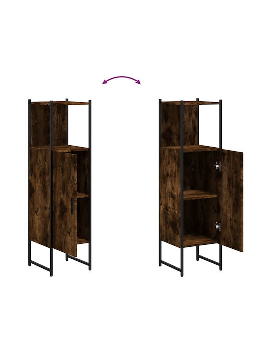 vidaXL Επιδαπέδια Ραφιέρα Μπάνιου Ξύλινη 33x33x120.5cm Καφέ