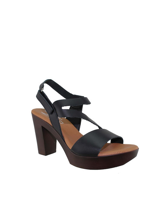 Marila Footwear Piele Sandale dama in Culorea Negru