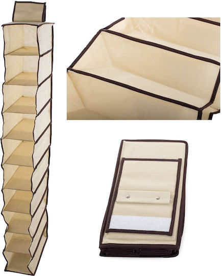 Текстилна Висяща Рафт За Дрехи В Екрю Цвят 30x15x120см