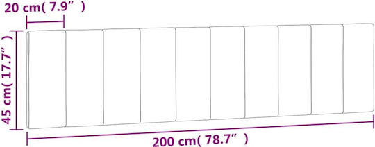 vidaXL LED Възглавница за Табла на Легло, Текстилна, Тъмносива, 200x45 cm,