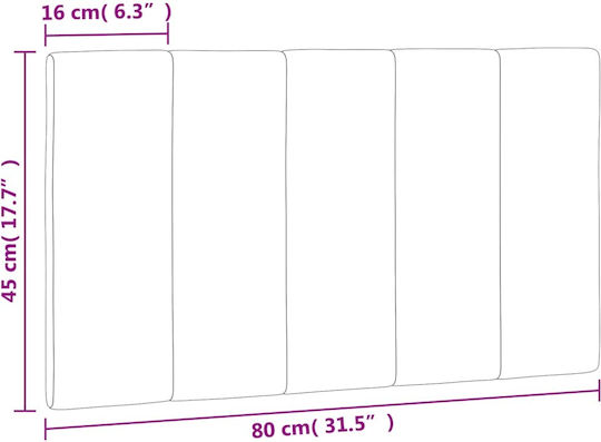 vidaXL Back Cushion For Fabric Black Bed Headboard 80x45cm