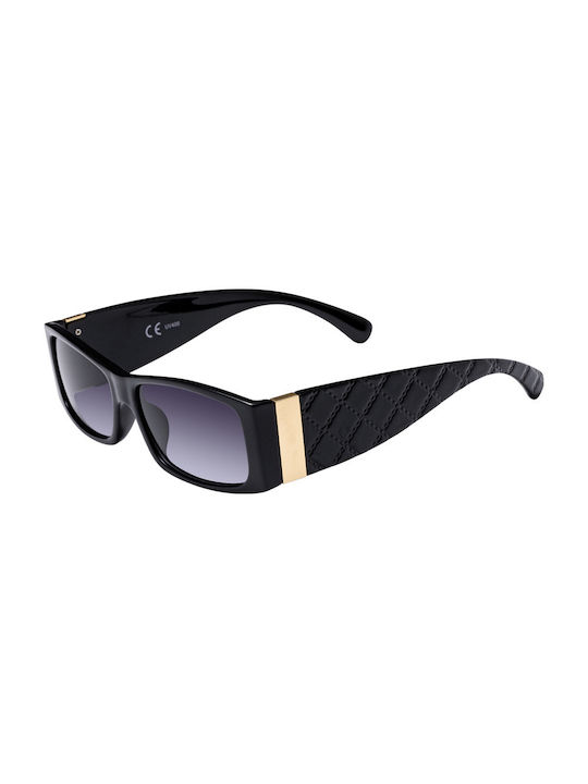 Women's Sunglasses with Black Plastic Frame and Black Gradient Lens 02-3610-6