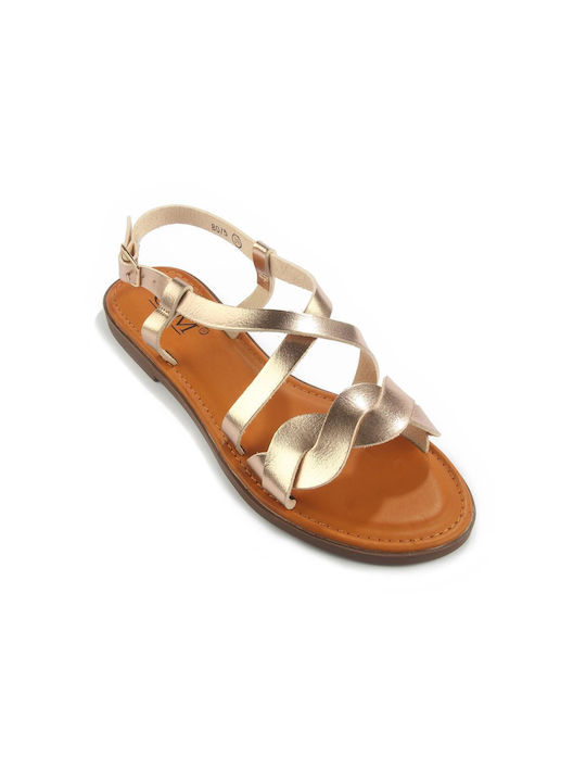 Altgriechische Sandale mit Flechtmuster Fshoes 8075.19 - Fshoes - Champagner