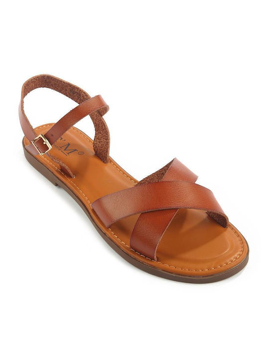 Cross-Strap Ancient Greek Sandal Fshoes 8076.13 - Fshoes - Camel