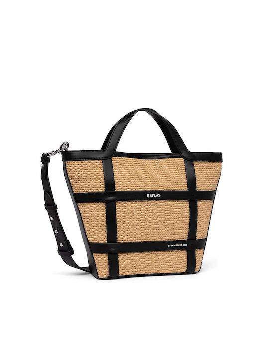 Replay Damen Tasche Tote Hand Beige