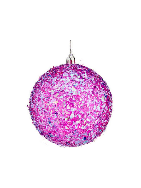 Krist+ Christmas Hanging Ball Ornament Purple With Gold Dust With Beads Purple