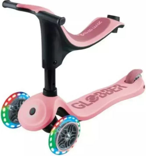 Globber Kids Scooter Go.up Sporty Lights 3-Wheel with Seat for 3+ Years Pink