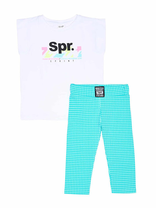 Sprint Kids Set with Leggings Summer 2pcs Off-white