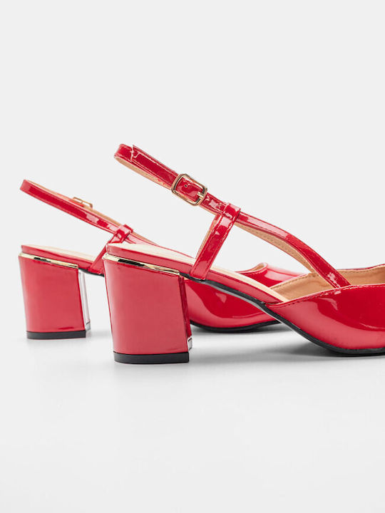 Patent Pumps with Metallic Detail on the Heel 4074405-red