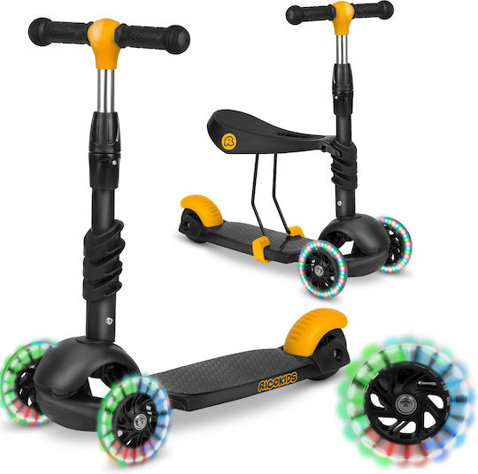 Ricokids Kinderroller Cubi 3-Rad mit Sitz Schwarz