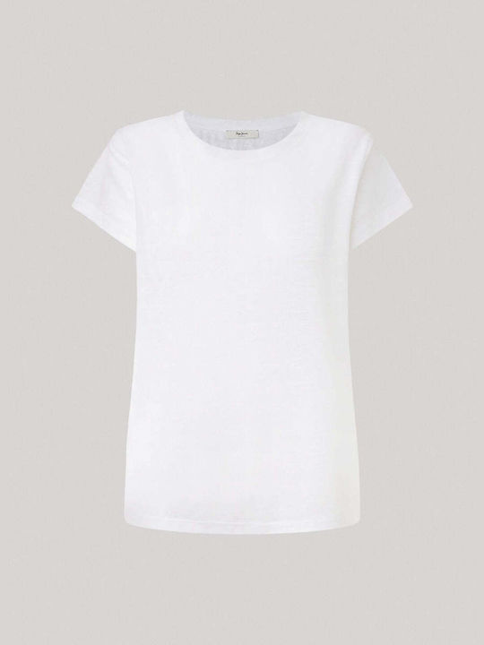 Pepe Jeans Γυναικείο Αθλητικό T-shirt Fast Drying Λευκό
