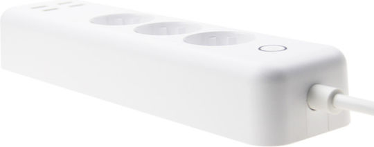 Захранваща лента 3 Позиции с 4 USB-A и Кабел 1.7м