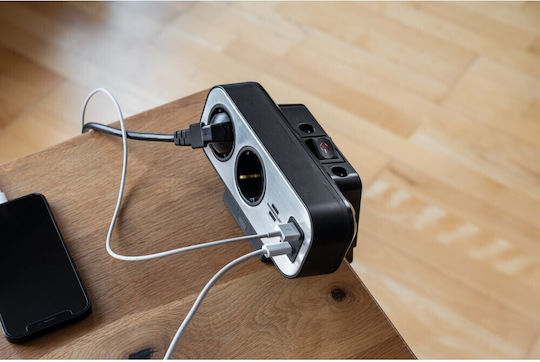 Brennenstuhl Πολύπριζο Aσφαλείας 9 Θέσεων με 2 USB-A, 1 USB-C, Διακόπτη και Καλώδιο 2m
