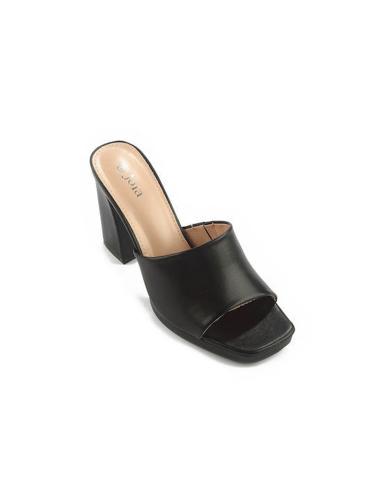 Mule With Wide Strap And Square High Heel Fshoes H8/370.00 - Fshoes - Black