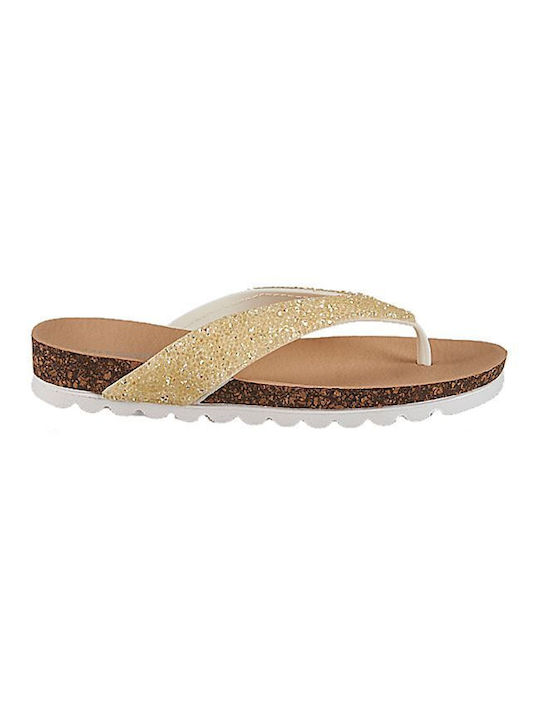 Mitsuko Sa64430w-ecr Women's Flip Flops with Rhinestones - Ecru