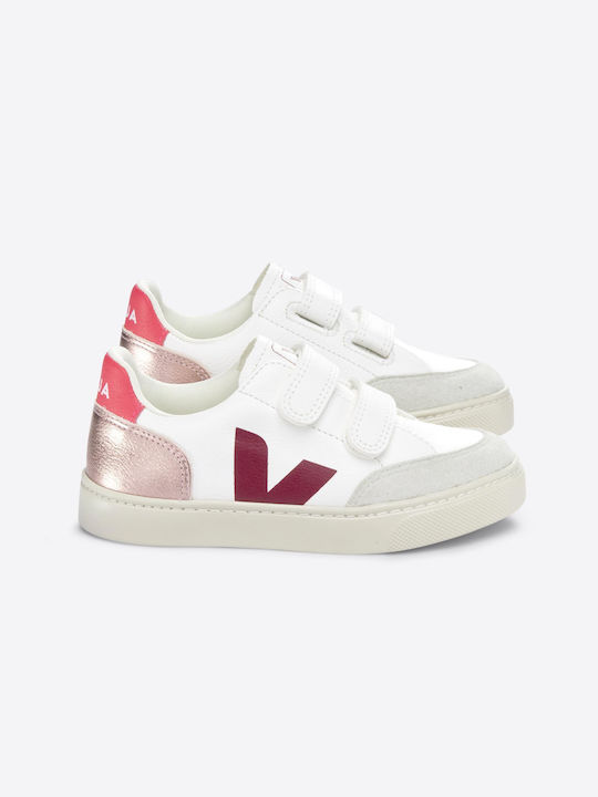 Veja. Kids V-12 Chrome-free Leather White Multico Nacre/ Junior