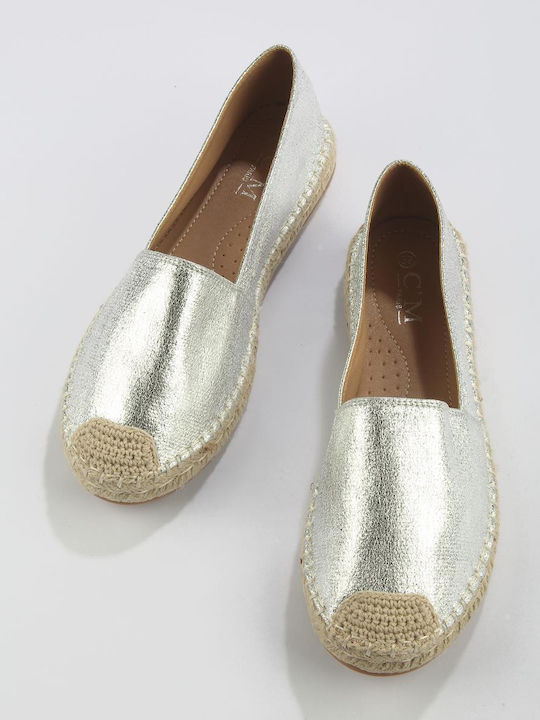 Women's Synthetic Leather Espadrilles Silver