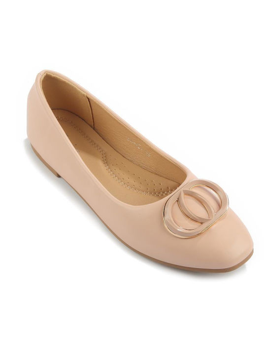 Fshoes Synthetic Leather Ballerinas Fshoes Pink