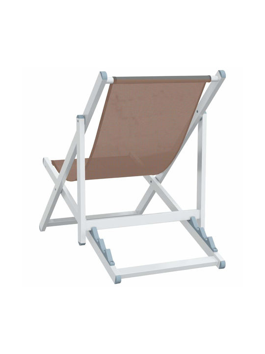Deckchairs Aluminum Coffee 2pcs 57x97.5x80cm