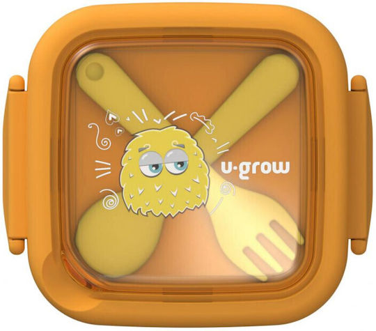 U-Grow Σετ Φαγητού από Πλαστικό Κίτρινο 4τμχ