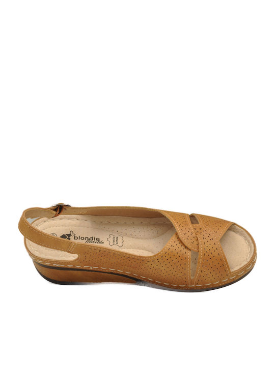 Κλασικά Ανατομικά Peep Toe Πέδιλα Blondie Σε Χρώμα Camel ( Καλοκαίρι 2024 )
