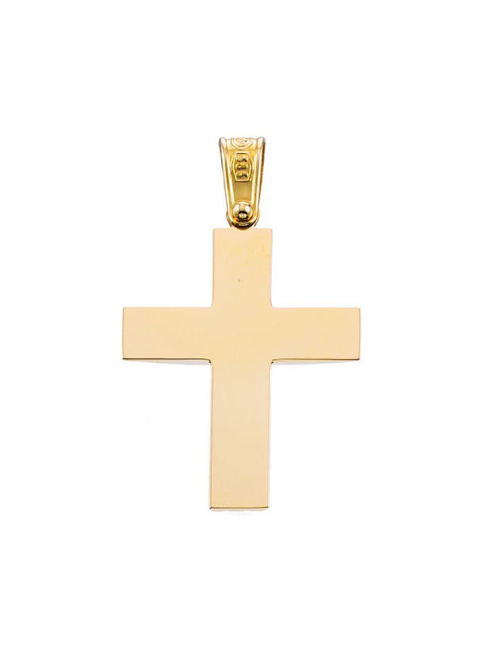 Gold/Weißgold Kreuz 14 Karat St460