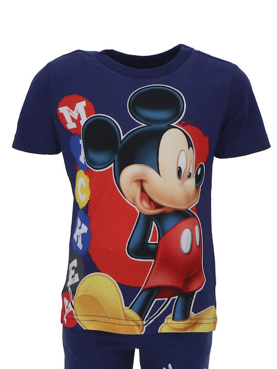 Disney Kids Pyjamas Summer Cotton Blue Mickey Mouse