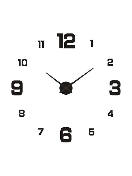 3D Silent Wall Clock Mirror Black