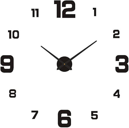 3D Silent Wall Clock Mirror Black