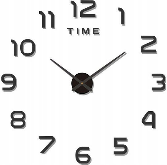 3D Silent Wall Clock Mirror Black