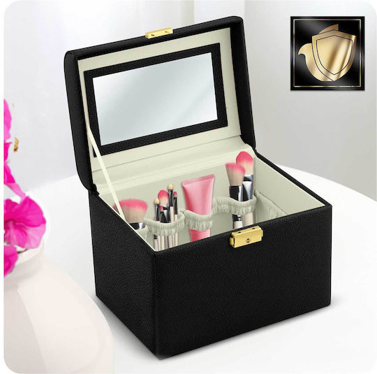 Massido Organisationsbox Für Kosmetik Mit Trennzeichen Schwarz 22.5x17.2x16.5cm
