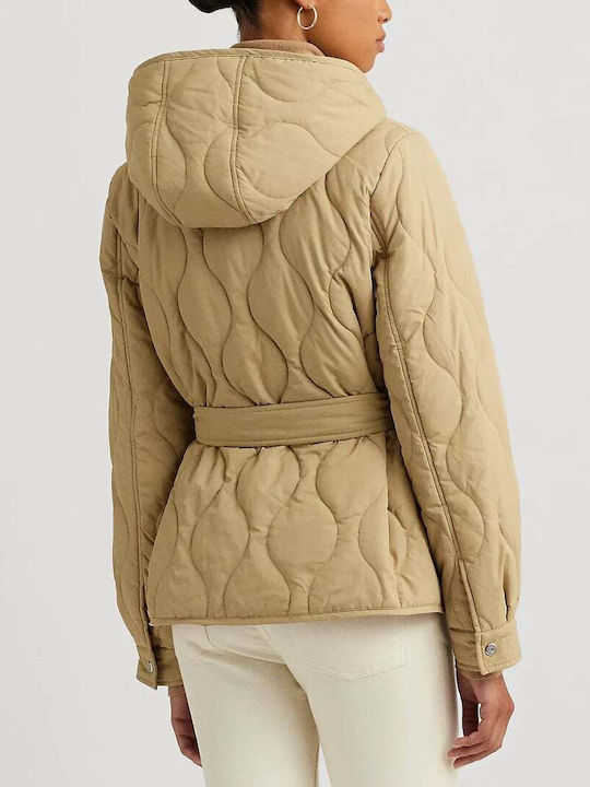 Ralph Lauren Women's Short Lifestyle Jacket for Winter Birch Tan