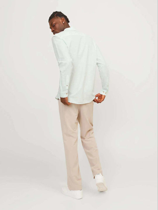 Long-sleeved Linen Shirt Soothing Sea