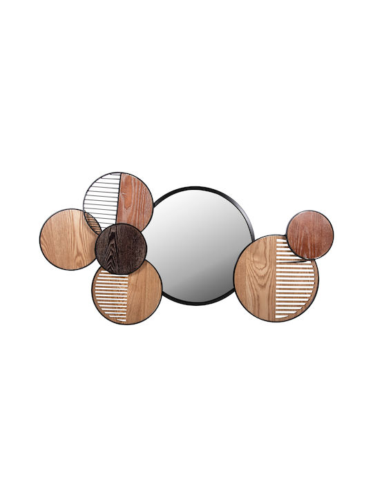 HomeMarkt Davion Wandspiegel mit Schwarzem Metallrahmen Durchmesser 50cm
