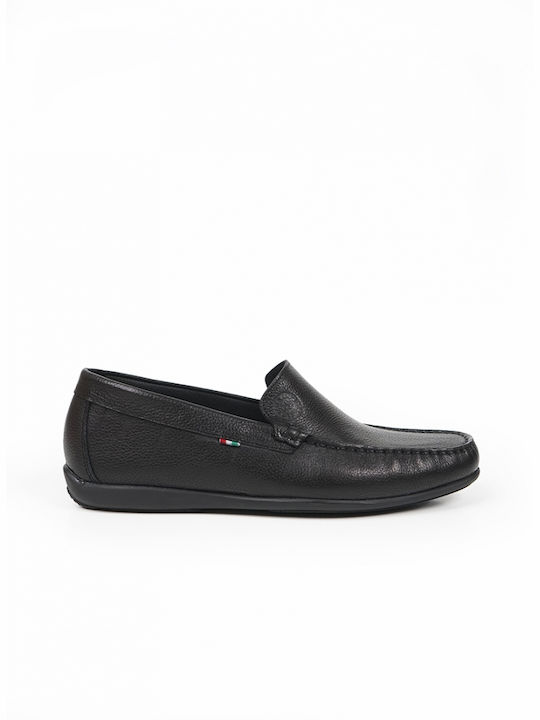 America Men's Leather Loafers Black