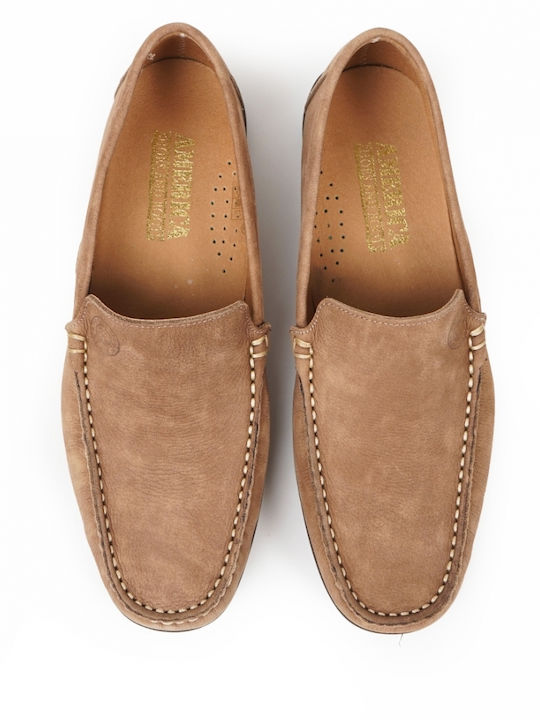 Δερμάτινα Ανδρικά Loafers σε Καφέ Χρώμα